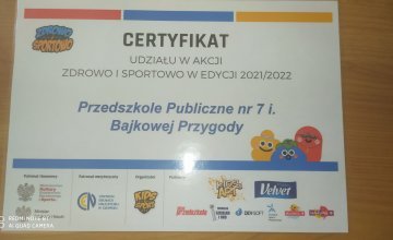Certyfikaty dla naszego przedszkola
