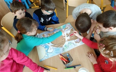 "Polarna wyprawa" - zajęcia w grupie 6 latków (2)